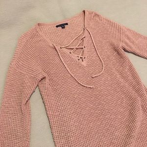 AE Lace front sweater top